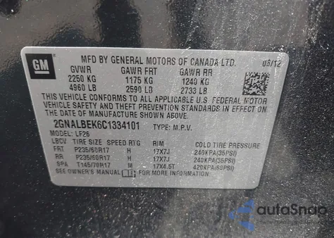 2012 Chevrolet Equinox Ls from USA, damaged, VIN 2GNALBEK6C1334101